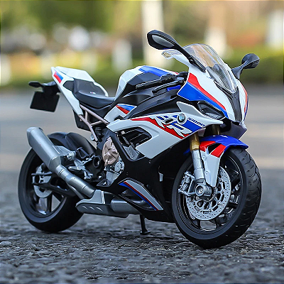 preto)1:12 BMW S1000rr Racing Motos Simulação Modelo de