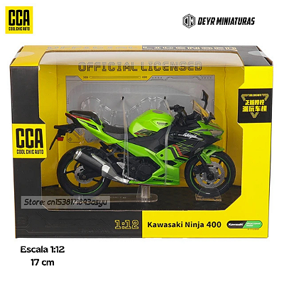 Miniatura Kawasaki Ninja 400 Verde 2023 MSZ 1:12