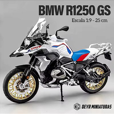 Miniatura BMW R 1250 GS Rallye 2022 Escala 1:9 Efeitos de Luzes (25 cm)