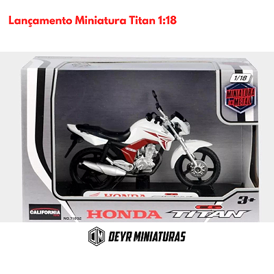 Miniatura Moto Honda CG Titan 150 Branca Motormax 1:18
