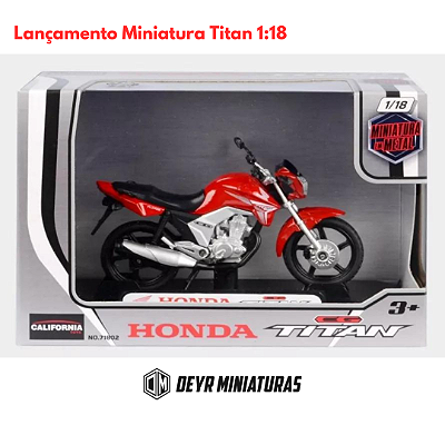 Miniatura Moto Honda CG Titan 150 Vermelho Motormax 1:18