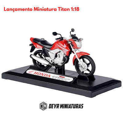 Miniatura Moto Honda CG Titan 150 Vermelho Motormax 1:18