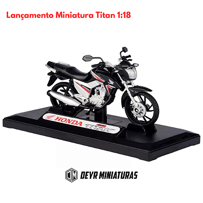 Miniatura Moto Honda CG Titan 160 Preto Motormax 1:18