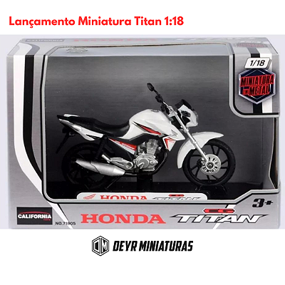 Miniatura Moto Honda CG Titan 160 Branca Motormax 1:18