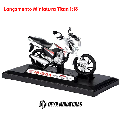 Miniatura Moto Honda CG Titan 160 Branca Motormax 1:18