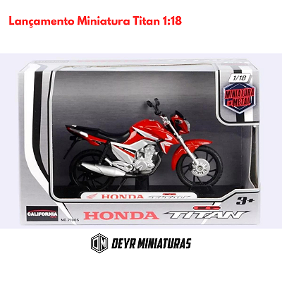 Miniatura Moto Honda CG Titan 160 Vermelho Motormax 1:18