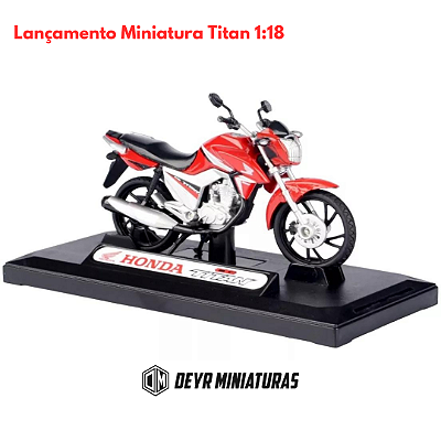 Miniatura Moto Honda CG Titan 160 Vermelho Motormax 1:18