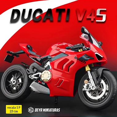 Miniatura GIGANTE Ducati Panigale V4S 2023 Escala 1:9 - Acende Farol (23 cm)