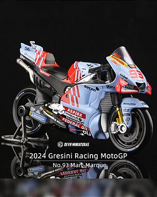 Miniatura MotoGP Gresini Racing 2024 Maisto 1:18 - Piloto Marq Marquez 93