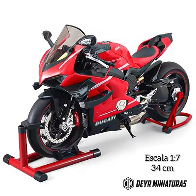 Miniatura Elétrica Gigante Ducati Superleggera V4 2020 Escala 1:7 (32 cm) - Som, Farol e Lanterna Acendem, Aceleração