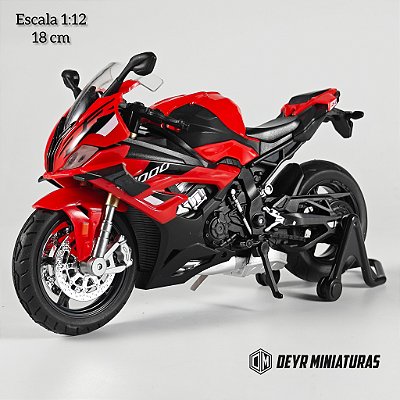 Miniatura BMW S 1000 RR Vermelho 2023 Escala 1:12 - (18 cm)
