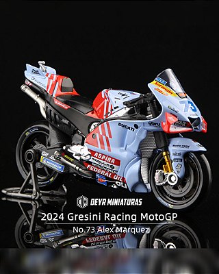 Miniatura MotoGP Gresini Racing 2024 Maisto 1:18 - Piloto Alex Marquez 73