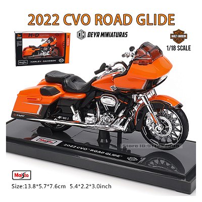 Miniatura Harley Davidson 2022 CVO Road Glide Laranja Maisto 1:18 - Edição Especial - Series 44