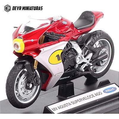 Miniatura MV Agusta Superveloce Ago 2021 Welly 1:18 C/Base