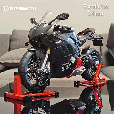 Miniatura Ducati Panigale V4 SP2 2022 Escala 1:6 (34 cm) - Som, Farol e Lanterna Acendem, Aceleração