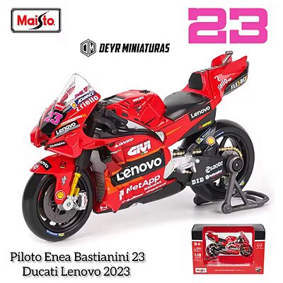 Miniatura Ducati Lenovo Team MotoGP 2023 - Piloto Enea Bastianini #23 Maisto 1:18