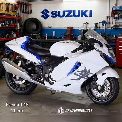 Miniatura Suzuki Hayabusa 2023 Branco Escala 1:18