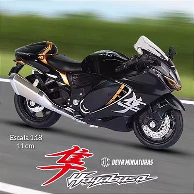 Miniatura Suzuki Hayabusa 2023 Preto Escala 1:18