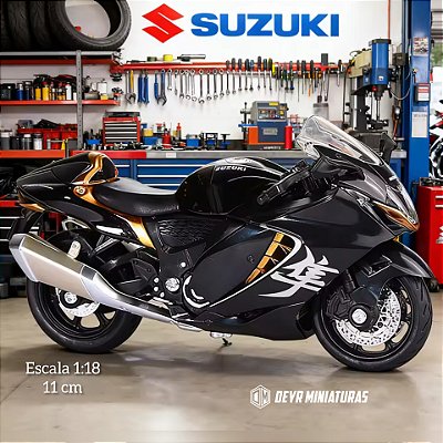 Miniatura Suzuki Hayabusa 2023 Preto Escala 1:18