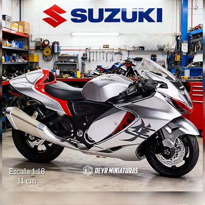 Miniatura Suzuki Hayabusa 2023 Cinza Escala 1:18