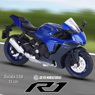 Miniatura Yamaha YZF-R1 Azul 2022 Escala 1:18