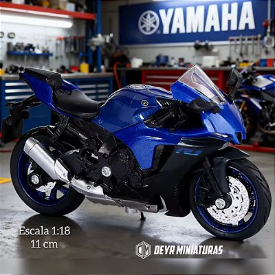 Miniatura Yamaha YZF-R1 Azul 2022 Escala 1:18