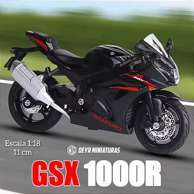 Miniatura Suzuki GSX 1000R Preto Escala 1:18