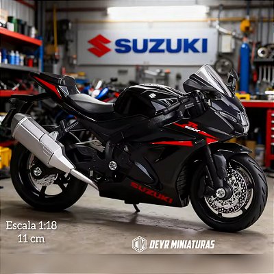 Miniatura Suzuki GSX 1000R Preto Escala 1:18