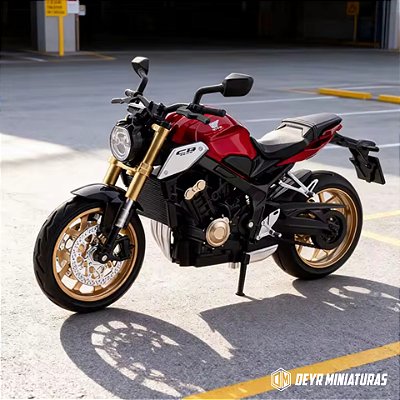 Miniatura Honda CB 650R Vermelho Escala 1:12 - Acende Farol - 17 cm