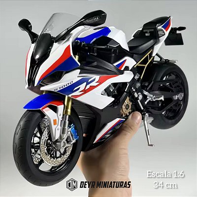 Miniatura Premium BMW S 1000 RR 2021 Escala 1:6 (34 cm) - C/Spray e Aceleração