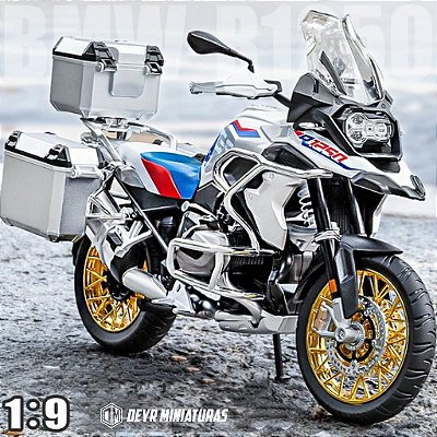 Miniatura Gigante BMW R 1250 GS Rallye 2022 c/baús Escala 1:9 (25 cm)