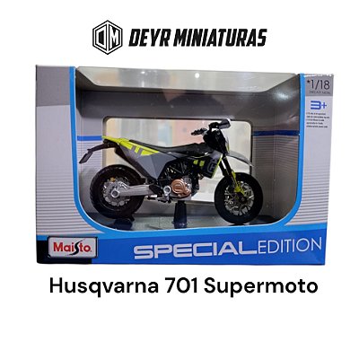 Miniatura Husqvarna 701 Supermoto 2023 Maisto Edição Especial 1:18