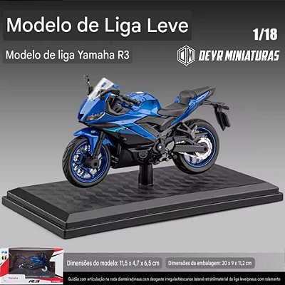 Miniatura Yamaha YZF-R3 2024 Racing Blue (azul metálico) - Escala 1:18