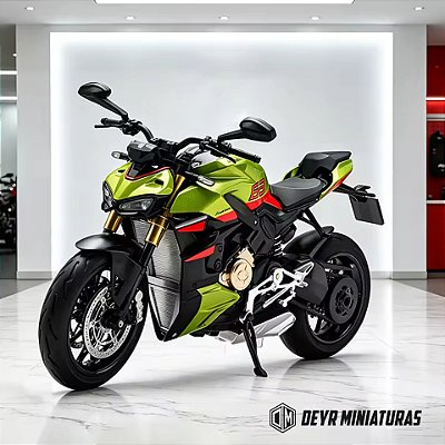 Miniatura Ducati Streetfighter V4 Lamborghini 2023 Jiaye Model 1:12 – 17 cm | Luz e Som