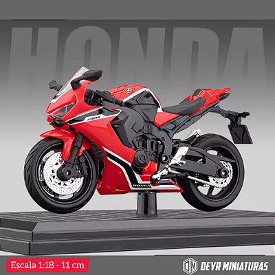 Miniatura Honda CBR 1000 RR Fireblade 2018 SP Escala 1:18 C/Base