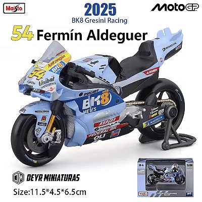 Miniatura MotoGP BK8 Gresini Racing 2025 - Piloto Fermin Aldeguer #54 Maisto 1:18