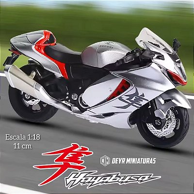 Miniatura Suzuki Hayabusa 2023 Cinza Escala 1:18
