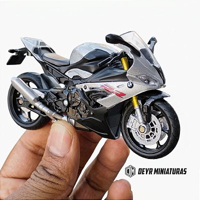 Miniatura BMW S 1000 RR Cinza 2021 RMZ City 1:18
