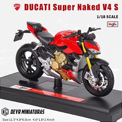 Miniatura Ducati Streetfighter V4 S Super Naked 2020 Maisto Edição Especial 1:18
