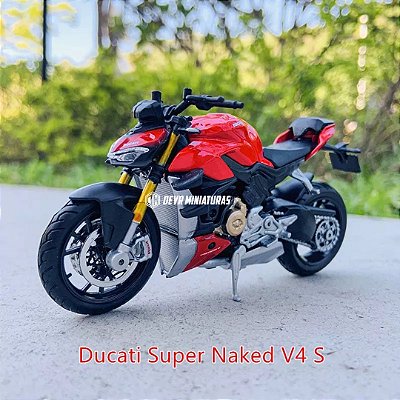 Miniatura Ducati Streetfighter V4 S Super Naked 2020 Maisto Edição Especial 1:18