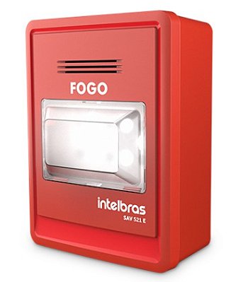 Sinalizador Audiovisual para alarme de Incêndio endereçável SAV521E  intelbras