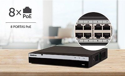 Gravador de camera IP NVD 3308-P Poe 4k 08 canais IP Intelbras