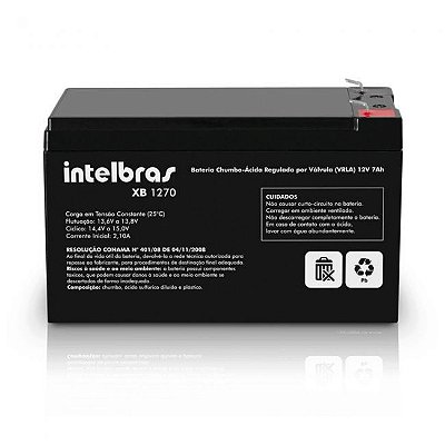 Bateria de Chumbo-ácido p/ NoBreak 12V 7Ah XB 1270 Intelbras