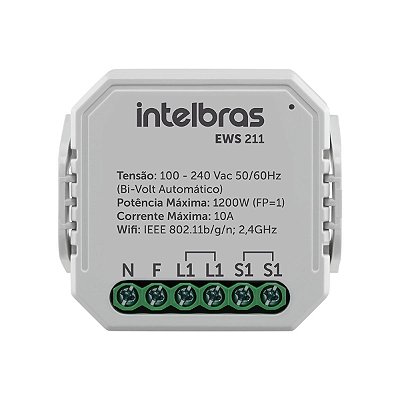 Mini Controlador Smart Wi-Fi Entrada Para Interruptor EWS 211 Intelbras