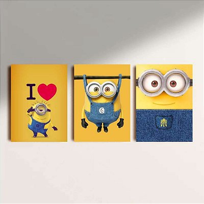 Conjunto 3 Placas Decorativas os Minions