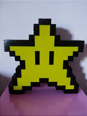 Luminaria 3D Estrela - Mario