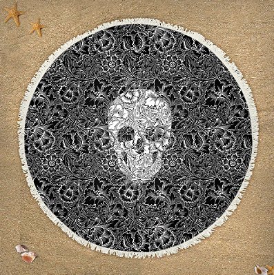 Canga Skull Flowers Black