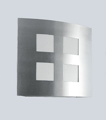 Arandela Interna Quadrada Alumínio Cromado Fosco Quadriculada 26x26 Golden Art E-27 P384 Quartos e Salas