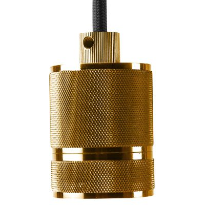 Pendente Socket Tubular Vertical Metal Dourado 6x4,8cm Bella Iluminação 1 E-27 Bivolt DA002B Salas e Quartos