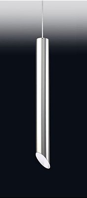 Pendente Tubo Metal Cromado Vertical Decorativo 59x7,6cm Old Artisan 1x PAR20 Bivolt PD-4998 Balcões e Mesas